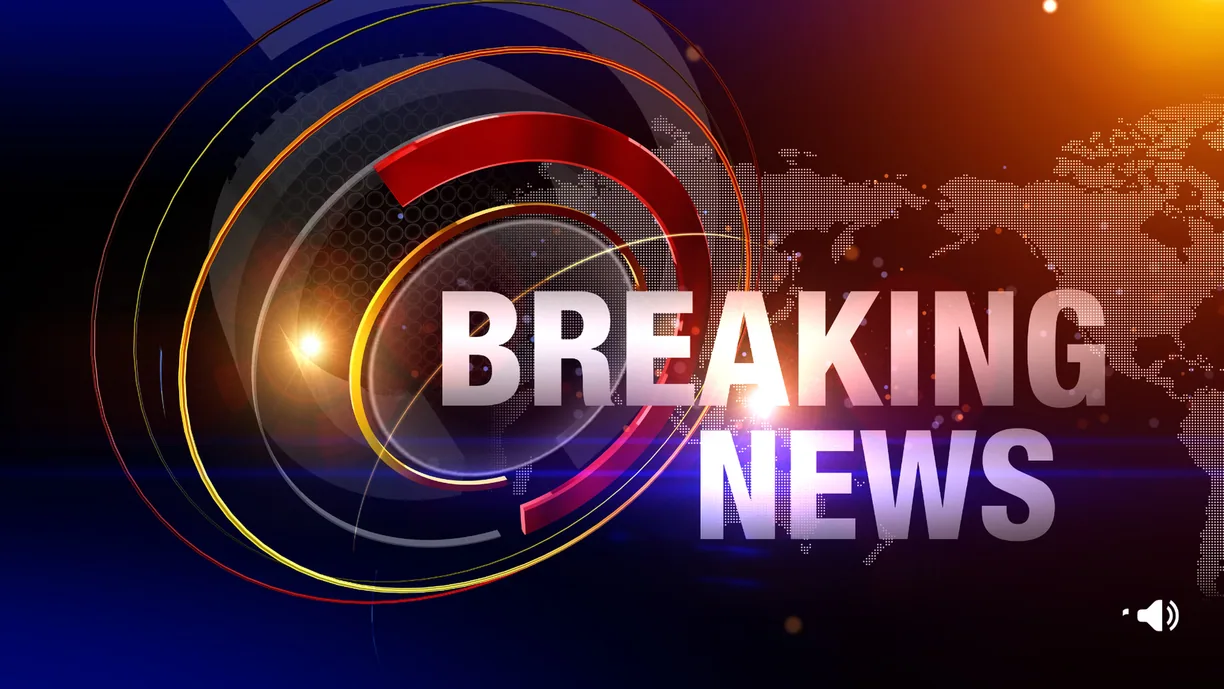 Broadcast graphic reading BREAKING NEWS over a world map.