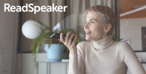 A woman speaks on a phone