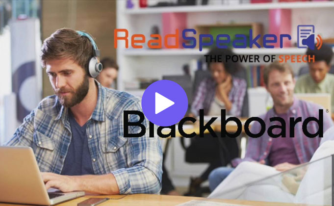 Vidéo en anglais 'ReadSpeaker for Blackboard'.